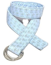 Vineyard Vines-Womens Palm Island Print Adjustable Summer Belt, Blue Cotton-(S) picture