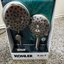 Kohler Maxton 2-in-1 Dual Shower Head Set, Chrome Metal, Adjustable, Round picture