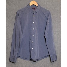 UNTUCKit Orville Slim Fit Wrinkle Free Blue Cotton Button Down Shirt Mens Medium picture