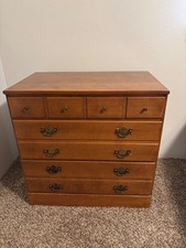 Vintage Ethan Allen Heirloom 3 Drawer Dresser Chest Early American, Solid Maple picture