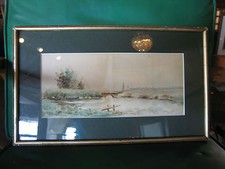 Vintage Antique Early to Mid 20th Cent. Eva West Signed Watercolor of Landscape picture