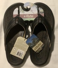 NEW  Olukai Flip-flops Size 10 (Black) picture