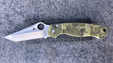 Custom Spyderco Para 2 Tanto Folding Knife CPM-S45V Camo G-10 PlainEdge picture