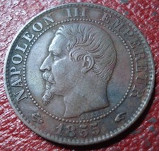 1855-A (ANCHOR) FRANCE 5 CENTIMES IN VF CONDITION picture