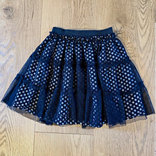 Xhilaration Girls Size 6 Black Polka Dot Tulle Tutu Skirt Layered 22