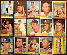 1961 Topps HOF Lot (15) Yaz Koufax Gibson Maris Santo RC BRob Killebrew MORE L/M picture
