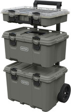 3 Piece Rolling Outdoor Gear Storage Organizer Stackable Portable System picture