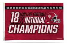 Alabama Crimson Tide Flag Banner 18X Time Champions 3x5 Premium with Metal Gromm picture