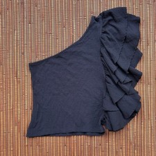 Anthropologie Medium Black Ruffle Top picture
