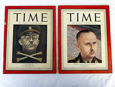 2 Vintage TIME Magazines WWII Heinrich Himmler Nazi Germany 1945 Original Lot picture