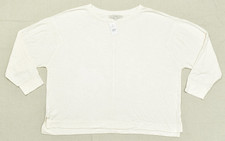 LOFT Women's XL Cream Pleated Shoulder Slub Knit Long Sleeve Top NWT picture