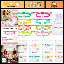16 Set Mahjong Woven Bracelets with Card Bag - Adjustable Jewelry Gifts for Part picture
