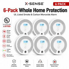 X-Sense SC07 6-Pack Smoke & Carbon Monoxide Alarm LCD UL217/2034 10-Year picture