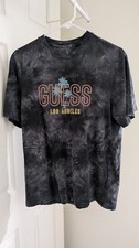 Guess Los Angeles T-Shirt Size M Black Tie Dye Palm Tree picture