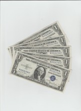 (5) CONSECUTIVE 1935-D $1 ONE DOLLAR SILVER CERTIFICATES UNCIRCULATED picture