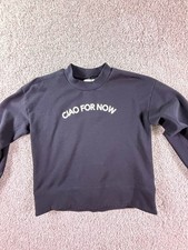 MWL by Madewell Womens Black Cropped Pullover Crewneck Sweatshirt Sz M picture
