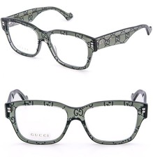 GUCCI GG1428O 1428 Crystal Green GG Monogram Print Unisex Eyeglasses 55mm 011 picture
