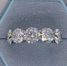 5.00 Ct Round Cut Natural Diamond 14K White Gold Luxury Eternity Band Ring picture