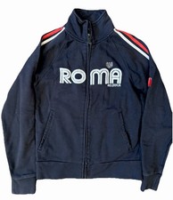 VTG Roma Atletica Track Jacket Mens S Gray Striped Italy Futbol Soccer World Cup picture