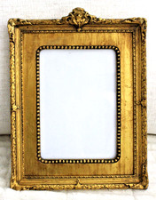 MINIATURE ANTIQUE FITS 5 X 7 ARTS & CRAFTS PICTURE FRAME GOLD GILT ORNATE WOOD picture