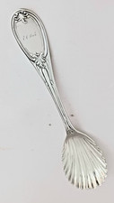 Wonderful Coin Silver 1867 JE Caldwell & Co Large Sugar Shell- Mono'd picture
