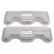 Edelbrock 41409, Classic Short Valve Cover Pair for GM W-Series Aluminum picture