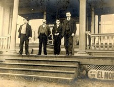 RPPC Photo Postcard Dapper Shop Owners on Porch El Moro Cigar Sign General Store picture