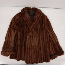 Vintage Shepard Providence RI Mink Fur Coat Women's Brown Jacket Mid-Century picture