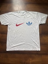 Nike Adidas Mashup Logo T-Shirt White picture