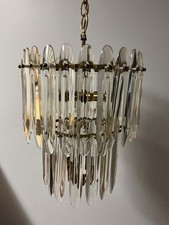 Vintage Gaetano Sciolari Italian Glass Chandelier Mid Century Modern BEAUTIFUL picture