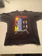 1992 Tour Metallica X Guns And Roses Tee On Fruit Of The Look Made In USA Tag picture