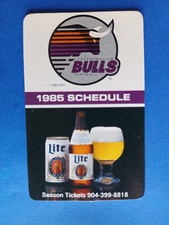 1985 JACKSONVILLE BULLS USFL FOOTBALL POCKET SCHEDULE CLEAN UNUSED MILLER LITE picture