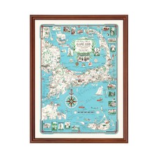 Old Map of Cape Cod, MA 1955 - Vintage Cape Cod Massachusett picture