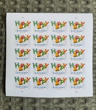 20 Unused Forever First Class Stamps Happy Birthday Celebration Invitations picture