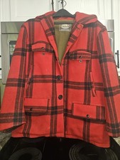 Vtg 50s HW Carter Wool Plaid Hunting Cruiser Jacket  ACWA Tag Conmar Zip RARE  picture