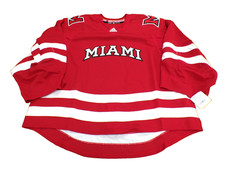 NEW ADIDAS AUTHENTIC NCAA MIAMI OF OHIO RED HOCKEY GAME JERSEY SIZE 60G picture