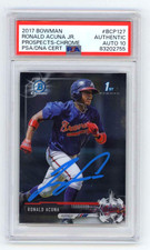 Ronald Acuna Jr 2017 Bowman Chrome #BCP-127 1st Rookie Signed 10 Auto PSA DNA picture