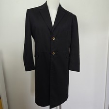 VTG 60s Western Frock Coat Saddle Sturdy Brand Glenshore Black Twill Mens 39 S/M picture