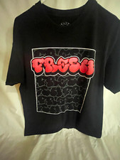 East West Men's Black Fresh Graphic Crew Neck Short Sleeve T-Shirt L Vintage picture