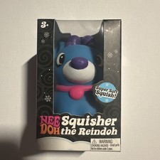 NeeDoh Squisher the Reindoh Squeeze Toy Nee Doh Reindeer Christmas Blue picture