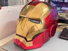 Autoking Iron Man Gold MK5 Helmet Electronic Voice Activated Open&Close Mask US picture