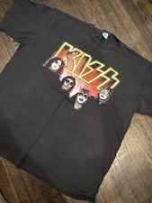 Vintage KISS AllSport Pro Weight Black Band Graphic T-Shirt XL picture