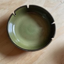 Heath Ceramics Olive Green Ashtray 4 Slots Mid Century Modern .Has BeenRepaired picture