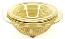 Antique 1930s Federal Glass Golden Glow Yellow Mixing Bowl Set Of 2 picture