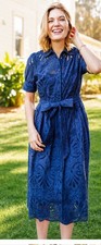 NWT Lesley Evers Jane dress, navy, size M picture