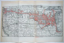 Chicago Milwaukee & St Paul  Railroad - Original 1929 System Map. Antique picture