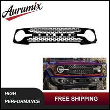Fits 2021-2024 Ford Bronco New Bright Black Front Grille Mesh Grill W/O Letters picture