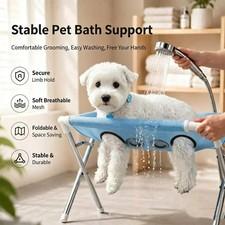 NEW Pet Grooming Hammock With Stand, Foldable Design, Holds Up To 165 Lbs picture