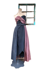 Silk Moire Evening Gown VTG 1950s B36 W27 Nanty Paris NY picture