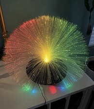 Vintage 1999 UFO Fiber Optic Lamp FLYING SAUCER Color Changing Wheel picture